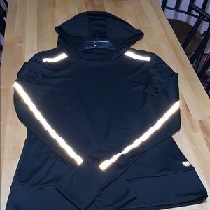 Black hoodie with reflectors